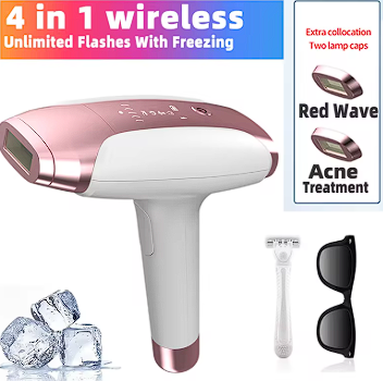 InfraLuz™ 4-in-1 Wireless IPL Hair Remover with Freezing Mode