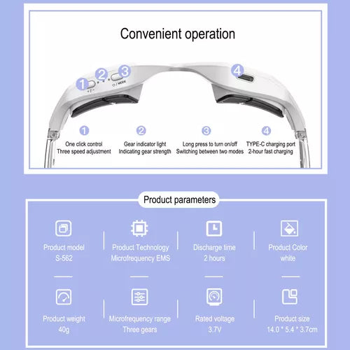 InfraLuz™ EMS Red Light Therapy Anti-Aging Eye Massager